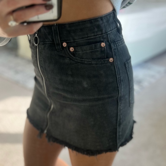 Free people black denim skirt - Picture 4 of 5